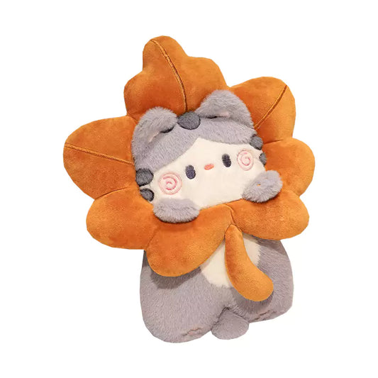 Plush Stuffed Animal Cat Cute Maple Leaf Shaped Birthday Gift for Girls Dookilive