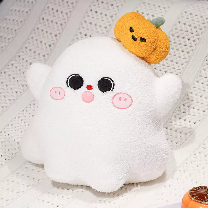 Peluche de calabaza fantasma para Halloween, almohada para el hogar para amigos