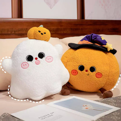 Peluche de calabaza fantasma para Halloween, almohada para el hogar para amigos