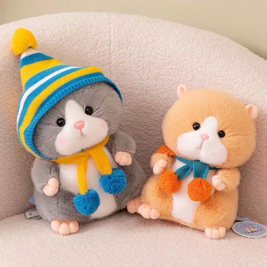 Linda bufanda hámster peluche juguete regalo de cumpleaños para niños