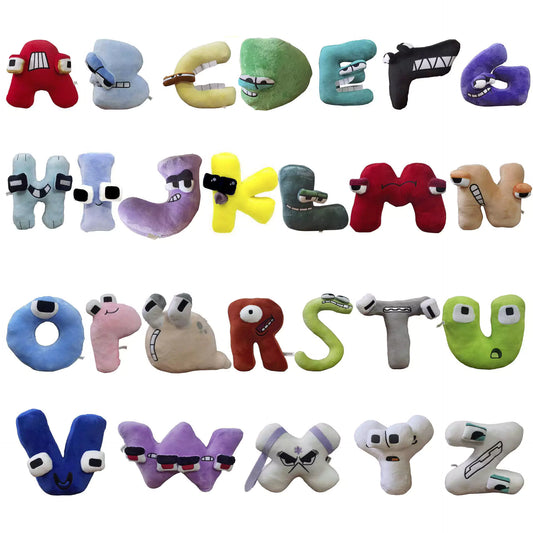 Dookilive Lustiges Wurfkissen mit englischen Buchstaben, geeignet für Komfort und Lernspielzeug für Babys