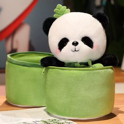 Dookilive Süße Panda-Stofftierpuppe, passende Bambustasche, Geschenk für Kinder