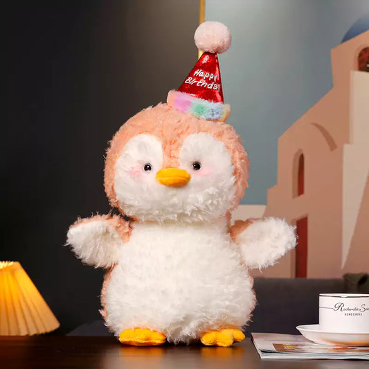 ペンギンのぬいぐるみ 帽子とスカーフをかぶったかわいいぬいぐるみ 子供へのクリスマスプレゼントとして Dookilive