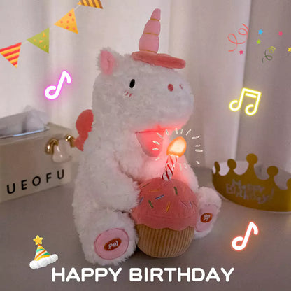 Unicorn Plush Toys Can Blow Out Birthday Cake Gifts for Friends