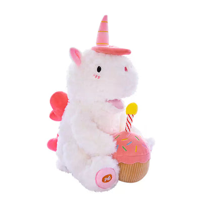 Unicorn Plush Toys Can Blow Out Birthday Cake Gifts for Friends