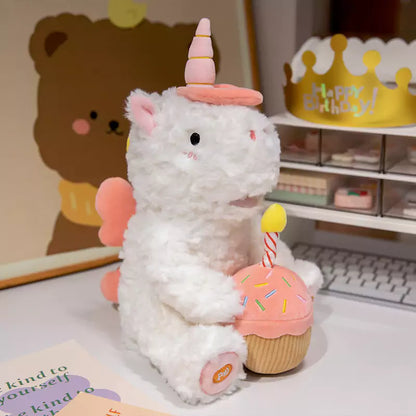 Unicorn Plush Toys Can Blow Out Birthday Cake Gifts for Friends