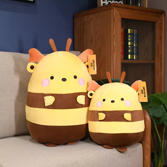 a pair of bee pillows