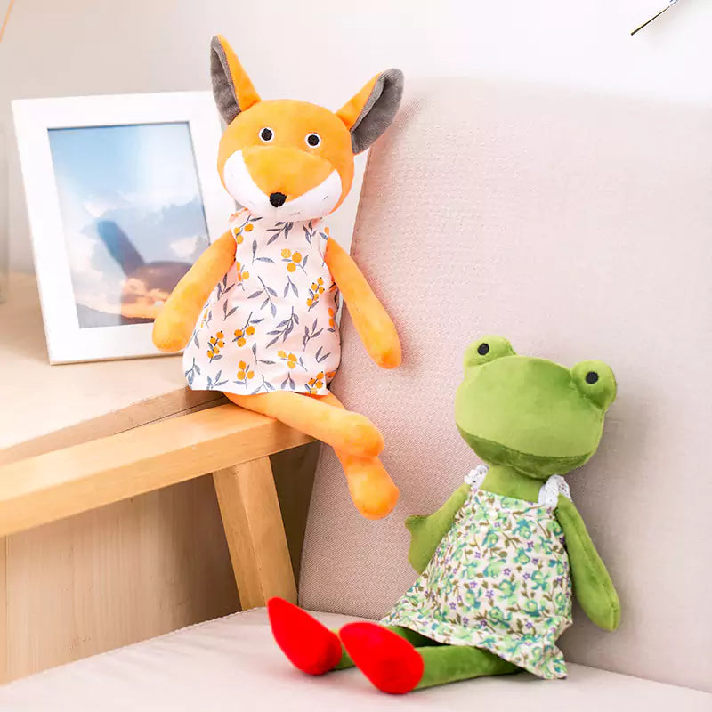 Dookilive Small Forest Animals Frog Fox and Raccoon Sleep Quietly Plush Doll