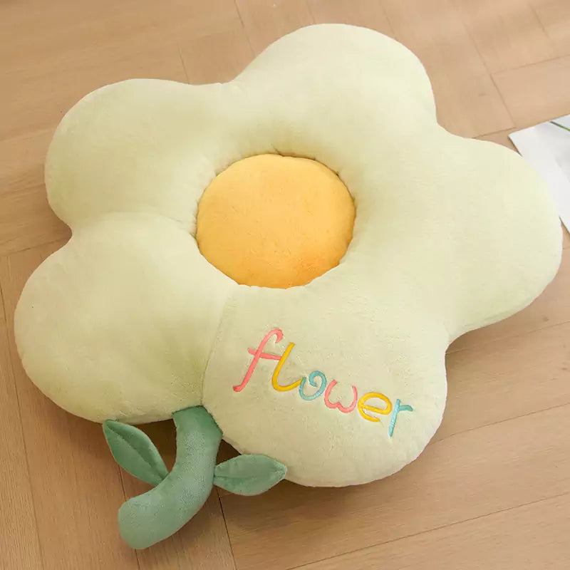 green flower cushion