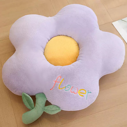 purple flower cushion