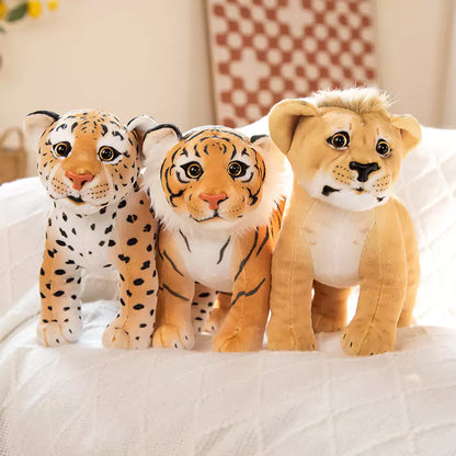 simulated plush stuffed lion tiger and leopard doll