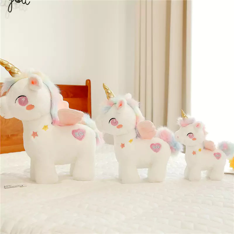 three size unicorn stuffed animals