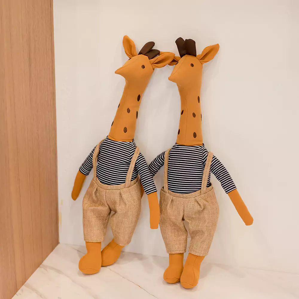 Dookilive Giraffenpuppe aus Baumwolle und Leinen