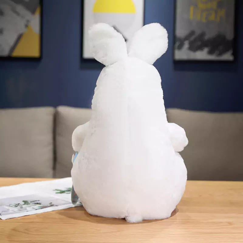 white fat rabbit fills the back of the doll