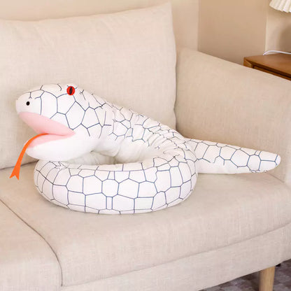 Long White snake Stuffed Animals Give Gifts to Friends Dookilive